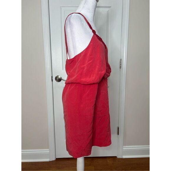 Tibi Silk Chiffon Crochet Trim Blouson Raspberry Red Dress - Picture 2 of 11